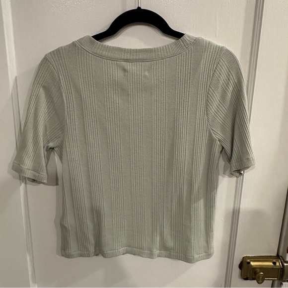 Madewell Pointelle Cardigan Twin Set, M, Ashen Sage, like new - Picture 3 of 8